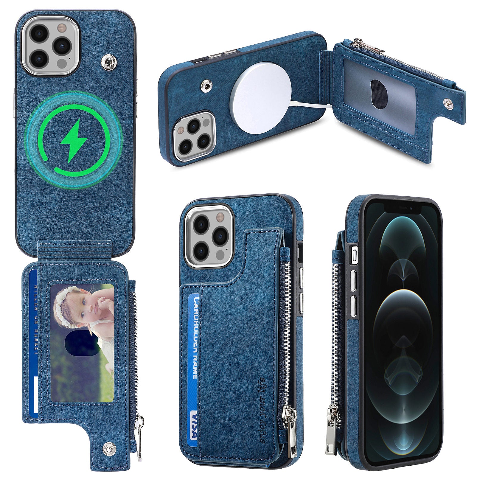 For iPhone 12 Pro 6.1 inch Magnetic Case Anti-Scratch PU Leather TPU Phone Shell Wallet Kickstand Phone Cover For iPhone 12 Pro 6.1 inch Magnetic Case Anti-Scratch PU Leather TPU Phone Shell Wallet Kickstand Phone Cover
